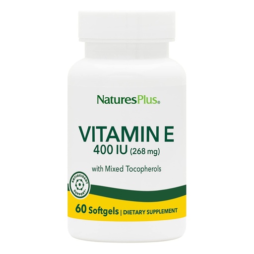 [BRSWIYQTPJ5WKDQ3] NaturesPlus Vitamin E 400 IU Mixed Tocopherol - 60 Softgels - Supports Immune Health & Antioxidant Protection - Gluten Free - 60 Servings