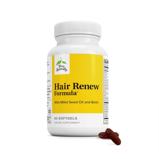 [BRSWIYL5BAARQHQZ] Terry Naturally Hair Renew Formula - 60 Softgels - Supports Healthy Hair Growth, Nourishes Thinning Hair, Contains Millet Seed Oil, Horsetail, Biotin & Folic Acid - Gluten-Free - 30 Servings