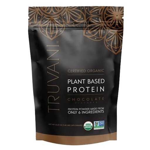 [BRSWGH3QOYDWM2YY] Truvani Vegan Pea Protein Powder | Chocolate | 20g Organic Plant Based Protein | 20 Servings | Keto | Gluten & Dairy Free | Low Carb | No Added Sugar