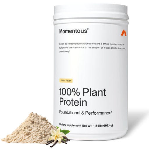 [BRSRGGTQBEHQE335] Momentous Vegan Protein Powder - 20 g Plant-Based Protein - NSF Certified for Sport - Gluten-Free - Non-GMO - 22 Servings for Essential Everyday Use - Vanilla