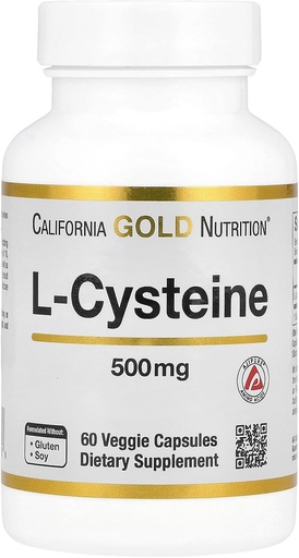 [BRSWGZD5BYDR6YD4] California Gold Nutrition L-Cysteine, AjiPure®, 500 mg, 60 Veggie Capsules