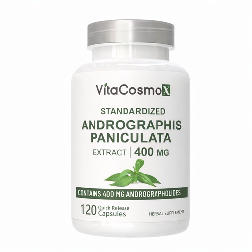 [BRSREHYZB4IBACT5] Andrographic Paniculata, 400 mg, 120 Capsules, Non-GMO, Gluten-Free, Quick-Release Capsules