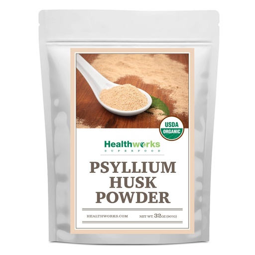 [BRSWKEABAZ5B4AD4] Healthworks Superfoods Organic Psyllium Husk Powder - 32 Oz / 2 Lbs - Raw - Certified Organic - Finely Ground Powder from India - Keto, Vegan & Non-GMO - Fiber Support