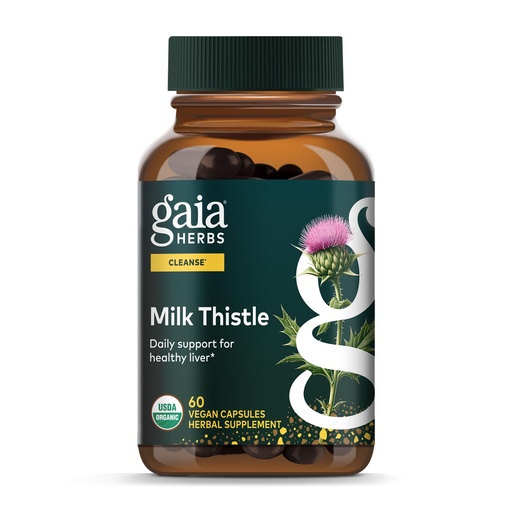 [BRSWIYL7C4ARUF3I] Gaia Herbs Milk Thistle - Liver Supplement & Cleanse Support for Helping to Maintain Healthy Liver Function* - 60 Vegan Capsules (20 Servings)