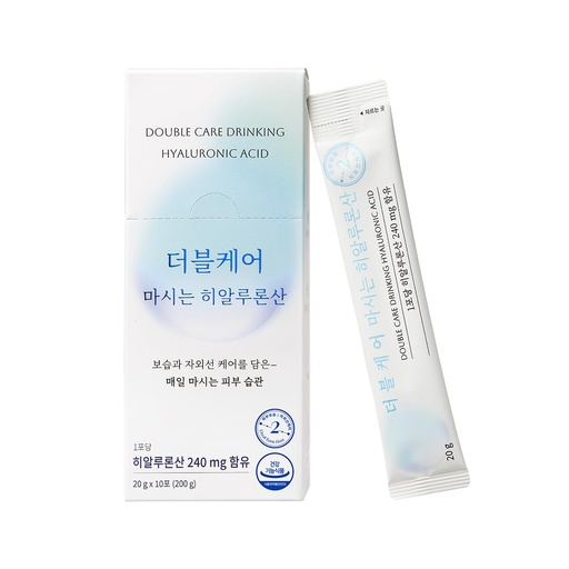 [BRSREBIDCFYAGEY4] Aminotree Double Care Drinking Hyaluronic Acid – Hydrating Inner Beauty Drink with Silk Sericin, Pomegranate & Hibiscus Extracts, 240mg Hyaluronic Acid, 10 Pouches