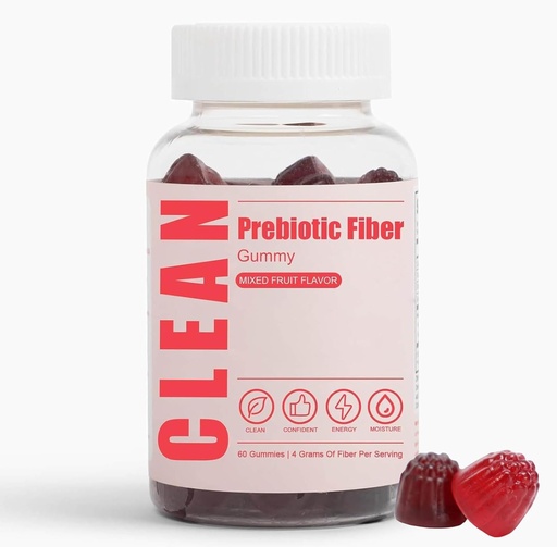 [BRSREYDRCB7BQGY7] Clean Fiber Gummies for Men, Clean Prebiotic Fiber Gummy Supplement, Digestive Gut Health 60 Gummies