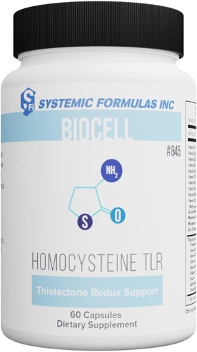 [BRSRM2Y6PIGREDTD] Systemic Formulas HomoCysteine TLR Thiolactone Redux Support 60 Capsules, Biocell #845. Contains Antioxidants That Protect The Heart, Cardiovascular System and Brain from Elevated homocysteine