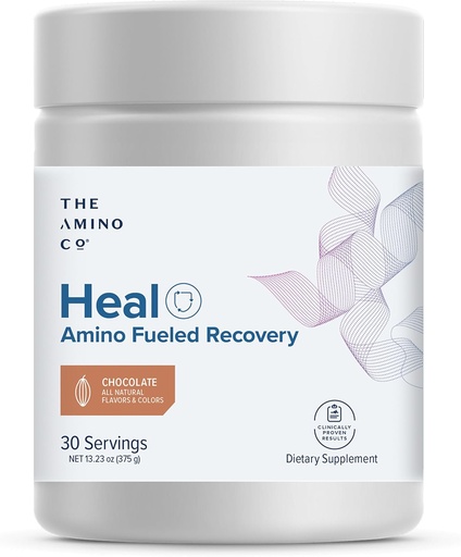 [BRSROZQYOBYAACT6] The Amino Co. - Heal - Post Workout Recovery Drink with Pure Eaa Amino Acid Formula - Creatine Monohydrate Powder for Efficient Muscle Repair, Vegan, and Keto-Friendly with Chocolate Flavor - 13.23oz.