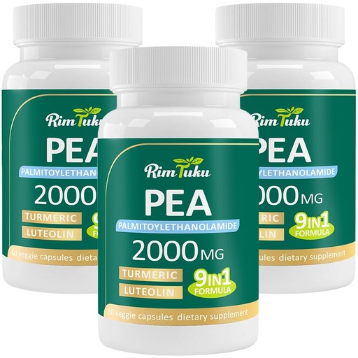 [BRSREFT6OB5Q4E3D] Liposomal Palmitoylethanolamide 2000MG + Luteolin 200MG + Turmeric 200MG & Fisetin 100MG, Micronized Pea 99% Highly Purified Enhanced Absorption Pea Supplement, 180 Capsules