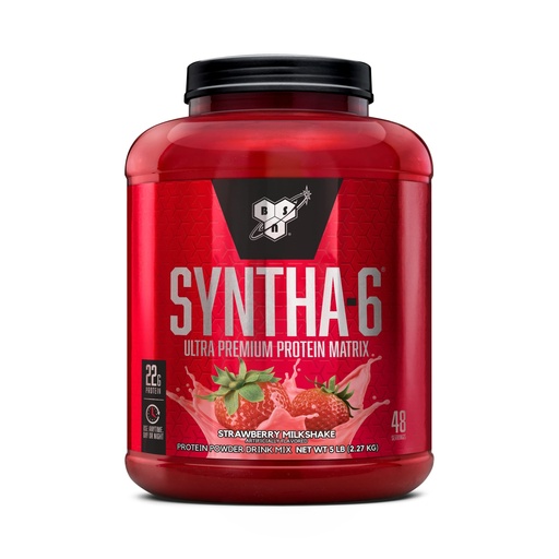 [BRSWIYANDIBWKHIV] BSN SYNTHA-6 Whey Protein Powder with Micellar Casein, Milk Isolate, Strawberry Milkshake, 48 Servings (Packaging May Vary)
