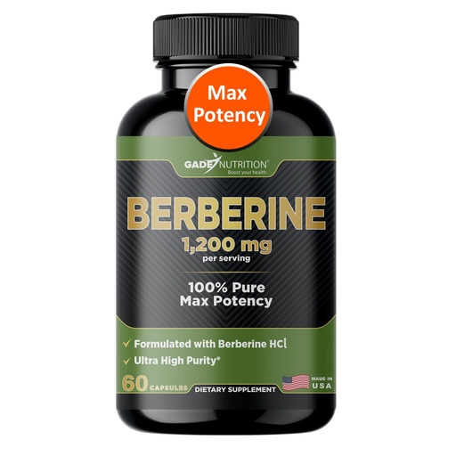 [BRSRACT6AQIGO3D6] Gade Nutrition Berberine Supplement | Berberine HCI 1200mg Per Serving - Top Choice Vegetable Capsules, Gluten Free, Non-GMO, Dairy Free - Made in USA