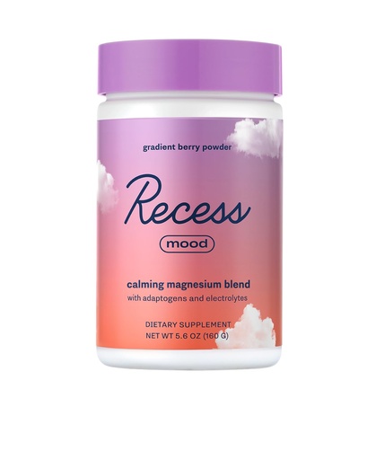 [BRSW2HAFO4PA2AYZ] Recess Mood Powder, Magnesium L-Threonate Blend with Passion Flower, L-Theanine, Electrolytes, Magnesium Calm Support Powder Supplement - Gradient Berry 28 Serving Tub