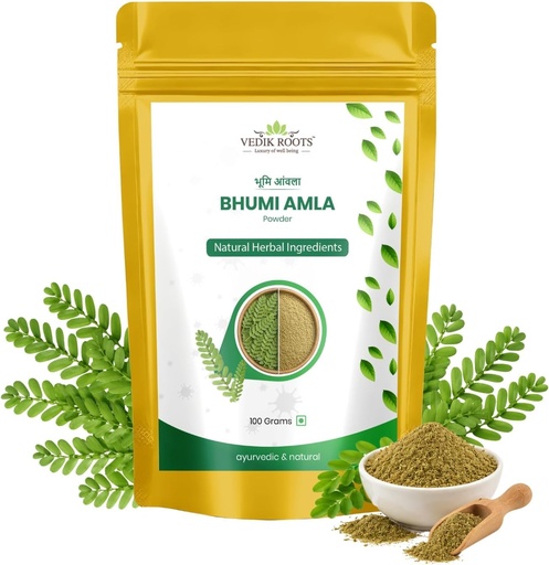 [BRSRMBAEBEPWEG3X] Bhumi Amla Powder 100G | Organic Bhumi Amla Churna for Liver Support, Detox & Digestion | Herbal Supplement | GMP-Certified - (Pack Of 01)