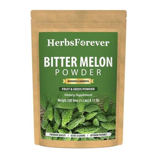 [BRSWIYIZBF5WMEQZ] HerbsForever Bitter Melon Powder Fruit & Seeds- Carb Control, Rich in Vitamin Mineral & Bitter - Wild Harvested -Non GMO, Vegan- 2X Potency | Ultra Clean |Fresh Seasonal | Steam Sterilized |16oz-1LBS