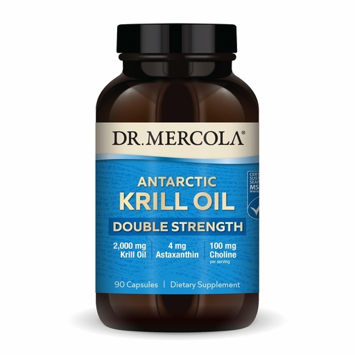 [BRSW2CA6CF6AYCQZ] Dr. Mercola Antarctic Krill Oil Double Strength - 2,000 mg - Omega-3 Supplement with EPA & DHA - Supports Brain, Heart, Joint & Immune Health - GMO-Free & Gluten-Free - 90 Capsules (30 Servings)