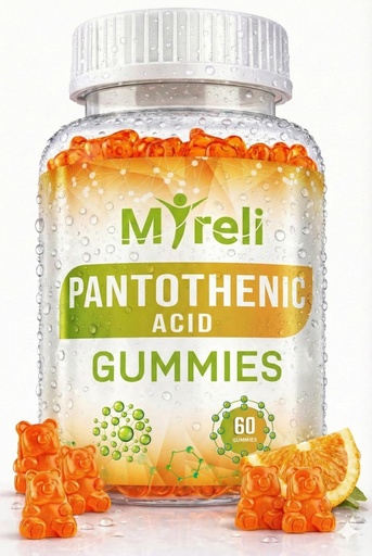 [BRSREHAECBYAOHLK] Pantothenic Acid Gummies - Vegetarian Vitamin B5 Supplement, D-Calcium Pantothenate Formula, Non-GMO, Gluten Free, 60 Chewables, Gelatin Free, Soy Free, Dairy Free, No Artificial Colors