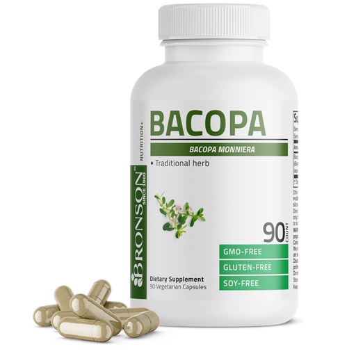 [BRSROYDYAEMRQETD] Bronson Bacopa Supports Healthy Brain Function and Mental Performance, Traditional Herb, Non-GMO, 90 Vegetarian Capsules