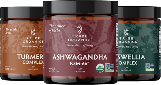 [BRSW2GQ2CIIQMCLO] Recovery Trio 120 - KSM-66 Ashwagandha + Turmeric Curcumin C3 Complex + Boswellia Complex - Boost Immunity, Joint Support, Reduces Pain