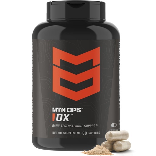 [BRSREGICOQHB62TA] MTN OPS Ox Daytime Testosterone Support for Men Testosterone Booster with Ashwagandha, Tribulus, Tongkat Ali, Zinc & Boron, 60 Capsules, 30 Servings