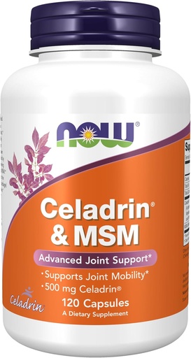 [BRSWIY32BQPQ2YAV] NOW Foods Supplements, Celadrin® & MSM, 500 mg of Celadrin®, Advanced Joint Support*, 120 Capsules