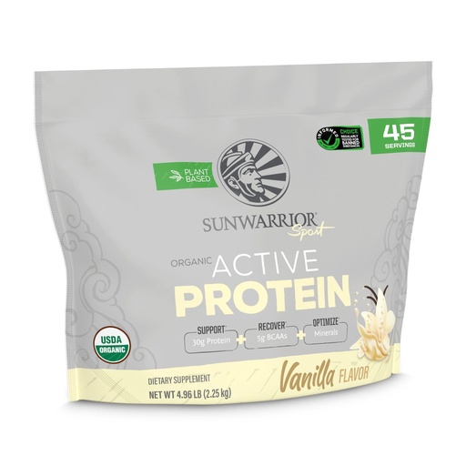[BRSROZAEDJ7ROFD6] Sunwarrior Organic Plant Based Protein Powder | Vegan Organic Protein Powder with BCAA Amino Acids Plus Recovery Minerals & Botanicals | Non-GMO Soy Dairy & Gluten Free (Vanilla, 45 Servings)