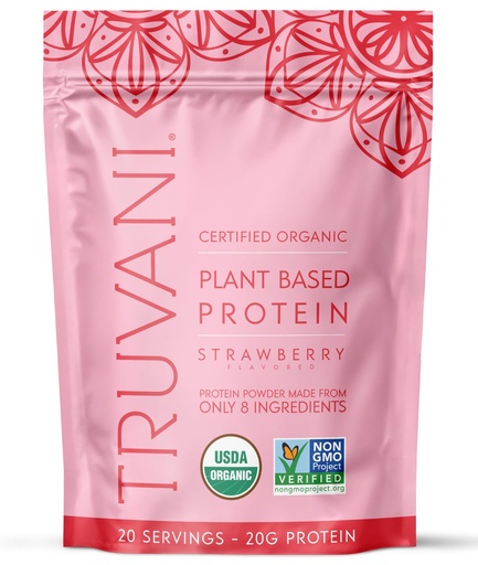 [BRSRABT6B5YAY3LD] Truvani Vegan Pea Protein Powder | Strawberry | 20g Organic Plant Based Protein | 20 Servings | Keto | Gluten & Dairy Free | Low Carb | No Added Sugar