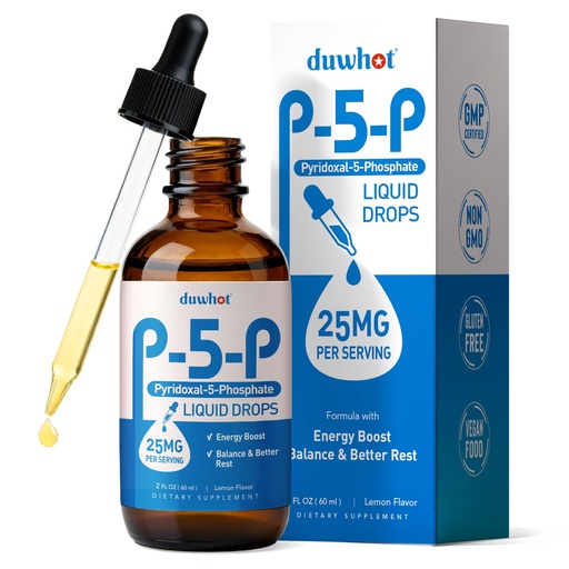 [BRSRGZIBOF4AODT7] duwhot P5P Vitamin B6 25mg, Pyridoxal-5-Phosphate Activated B6 Liquid Drops for Women & Men, Energy Support, Balance, Nervous System Health, 2 Fl Oz