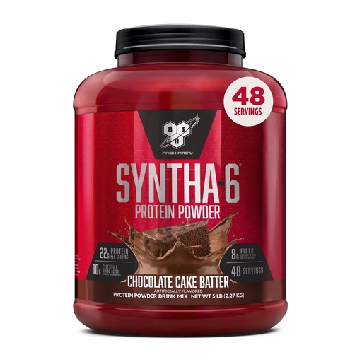 [BRSWI2QDAQAGEDLI] BSN SYNTHA-6 Whey Protein Powder, Micellar Casein, Milk Protein Isolate Powder, Chocolate Cake Batter, 48 Servings (Package May Vary)