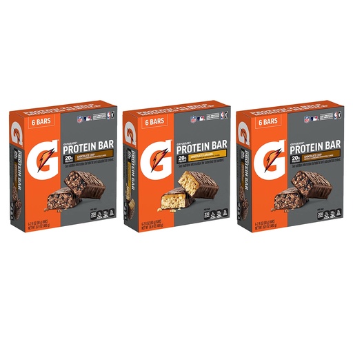 [BRSWECQNOFYRYGQV] Gatorade Whey Protein Bars, Variety Pack, 2.8 oz bars , 18 Count (Pack of 1)