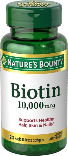 [BRSWKGYIBIBQ4YI3] Nature's Bounty Biotin 10,000 mcg, Rapid Release Softgels 120 ea (Pack of 10)