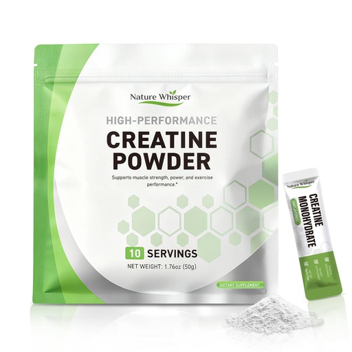 [BRSREAQPOR5AOGTZ] Creatine Monohydrate Powder Travel Packs, 5000mg Micronized Pure Creatine for Men & Women Muscle Growth & Energy, On-The-Go Creatine, Sugar-Free, Vegan, Unflavored (10 Servings)