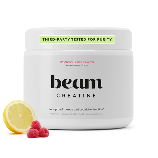 [BRSREFQHA54AEHY2] Beam Creatine Monohydrate Powder – 5g Micronized Creatine Monohydrate, Flavored Creatine for Women & Men, Muscle Strength, Growth & Cognitive Support, Raspberry Lemon Flavor, 30 Servings