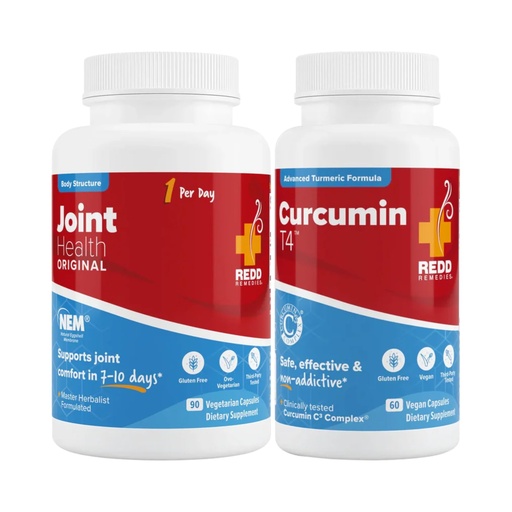 [BRSREGIFDMIQADQ2] Redd Remedies Joint Health Original, 90 Capsules, and Curcumin T4, 60 Capsules