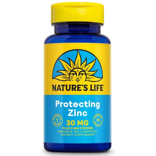 [BRSWIYT3OMABGFIV] Nature's Life Zinc Picolinate 30mg Plus 2mg of Copper - Chelated Zinc Supplement for Immune, Cardiovascular, Skin, Cellular Function, and Muscle Support - 60-Day Guarantee - 50 Servings, 50 Capsules