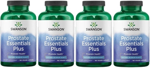 [BRSWGFD3B4MA4AY4] Swanson Prostate Plus - Natural Supplement for Men Promoting Healthy Urinary Tract Flow & Frequency -Supporting Overall Prostate Health - (180 Veggie Capsules) 4 Pack