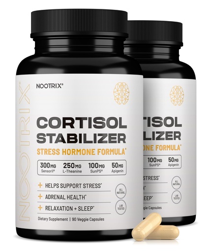 [BRSROAAKPN7RQHTX] Nootrix Cortisol Manager & Stabilizer Supplement | 90 Day Supply | Supports Deep Sleep, Relaxation, Adrenal Health & Stress | 300mg Ashwagandha | L-Theanine, Rhodiola Rosea Extract & Apigenin