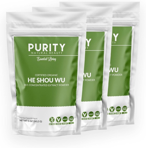 [BRSW2ZACDJ7QEGTZ] Sertifikalı Organic He Shou Wu - 30 böyük 5oz Çanta: Kondisioner-Fo-ti - Organic Foti Özü- Fo ti He Shou Wu Organic (Paket 3-15 Ounces)