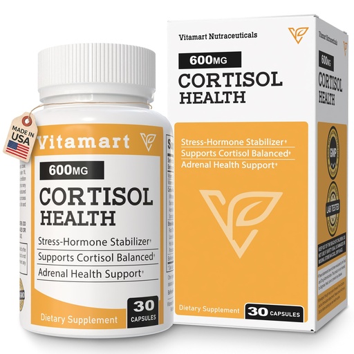 [BRSRECQ6PMHQY3AV] Cortisol Supplements for Women & Men | Ashwagandha Extract, Rhodiola & Adrenal Support Blend | Cortisol Manager & Reducer for Stress, Mood & Sleep Calm | Cortisol Health with Adaptogens, 30 Count