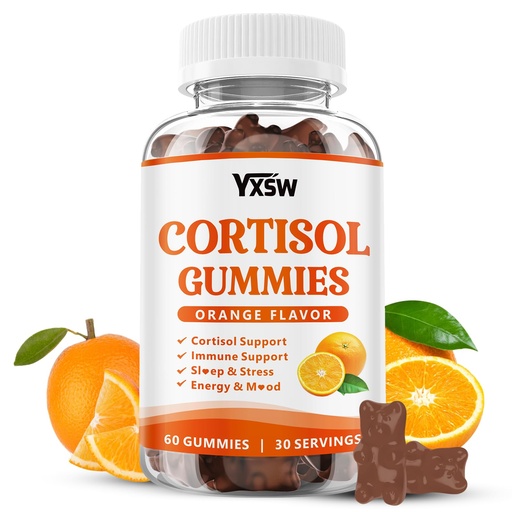 [BRSREFQ6PN5AI3LG] Cortisol Supplements Gummies for Women Sugar-Free Cortisol Gummies with Magnesium Glycinate Ashwagandha Rhodiola Rose Support Relaxation & Focus, Orange Flavor, 60 Count