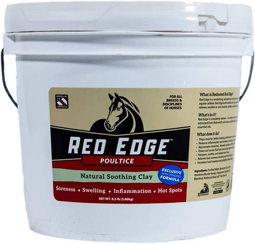 [BRSWGAQQDIBRU2QZ] Redmond Red Edge Equine Poultice, Natural Soothing Clay for All Horse Breeds, 8.5lb Bucket