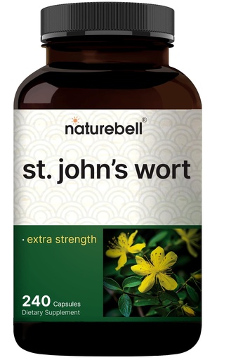 [BRSWGGTQBEORQDTU] NatureBell St. John’s Wort Extract, 240 Capsules – 600 mg Per Serving – Non-GMO, cGMP Manufactured