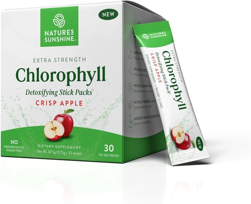 [BRSRAZIDOR5BGHLK] Sunshine Chlorophyll Stick Packs: Supercarga tu Detox y Boost Gut Health en Conveniente, Delicious Stick Packs (Crisp Apple)