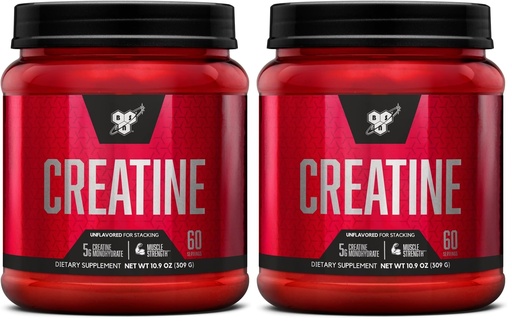 [BRSRGGQPOB5GC3YZ] BSN Micronized Creatine Monohydrate Powder, Unflavored Creatine Powder, Micronized, Supports Muscle Building, Supports Muscle Strength, Gym Supplement, 5g per Serving, 5000mg per Servings, 60 Servings
