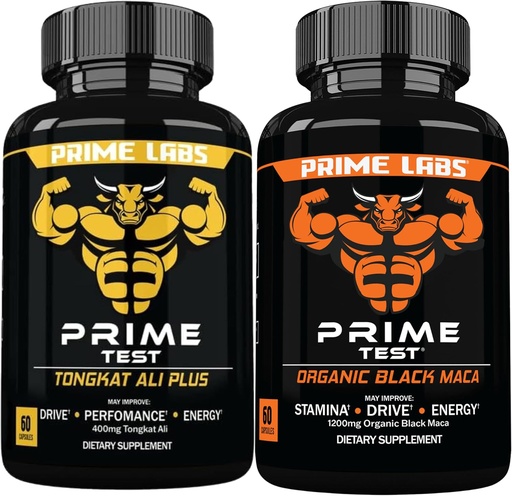 [BRSRAEI5OAGREADK] Prime Labs Tongkat Ali Plus (60 ct) + Organic Black Maca Capsules (60 ct)