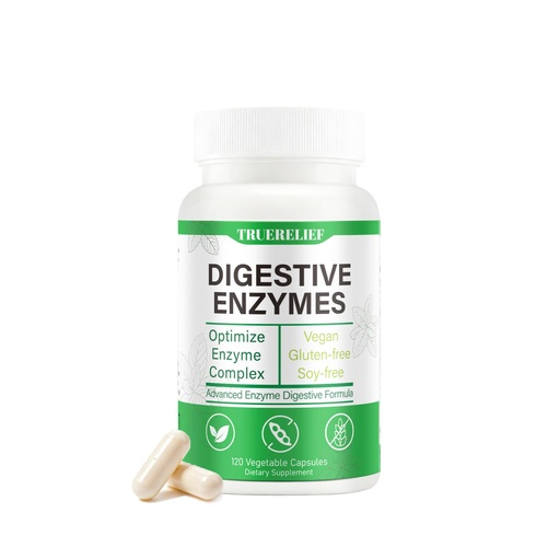 [BRSRGZILOQMQKETG] Complete Digestive Enzymes Supplement for Gut Health & Bloating Relief - Enhanced with Lipase Amylase Bromelain for Protein Carb & Fat Digestion - 120 Capsules (01)