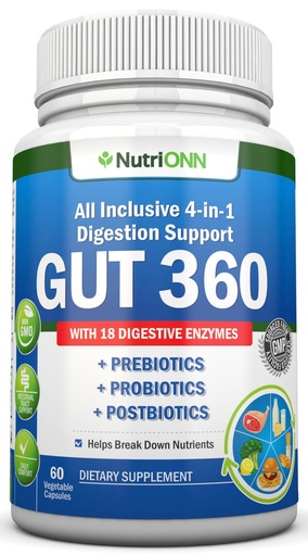 [BRSROGQ2PIGRGCA7] 4-in-1 Probiotics, Prebiotics & Postbiotics with 18 Digestive Enzymes for Women & Men - Complete Gut & Digestive Support Supplement - Bloating Relief and Enzymes for Digestion - Non GMO - Vegan