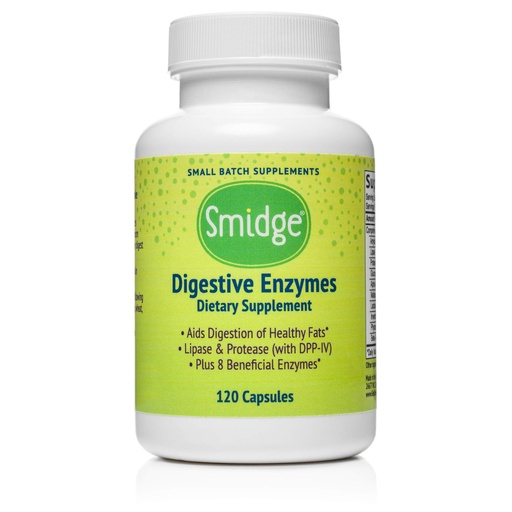 [BRSWYCA3PIIAKCQ4] Smidge® Digestive Enzymes – Comfy Digestion – Lipase & Protease – 120 Capsules