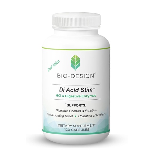 [BRSREGI7OF6QY235] DiAcid Stim - Betaine Hydrochloride Acid + Digestive Enzyme Supplement - Supports Healthy Digestion of Protein, Fat, Carbs & Dairy – Relief from Occasional Gas & Bloating - 120 Capsules