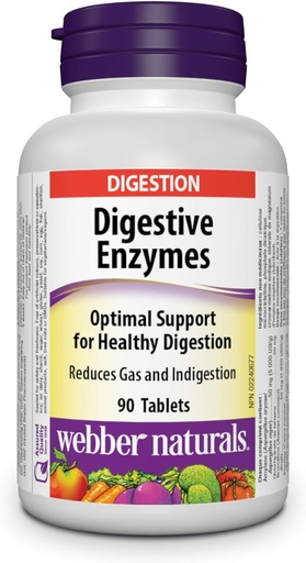 [BRSWIFQTCAJRC2Q7] Webber Naturals Digestive Enzymes for Proteins and Carbohydrates, 90 Tablets