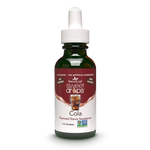 [BRSWI2T4BUOBMCDO] SweetLeaf Sweet Drops - Flavored Stevia Liquid Sweetener, Organic Stevia Extract, Zero Calories, Gluten Free, Keto Friendly, Non GMO, Natural Flavors, Sugar Alternative - Cola, 2 Fl Oz (Pack of 1)